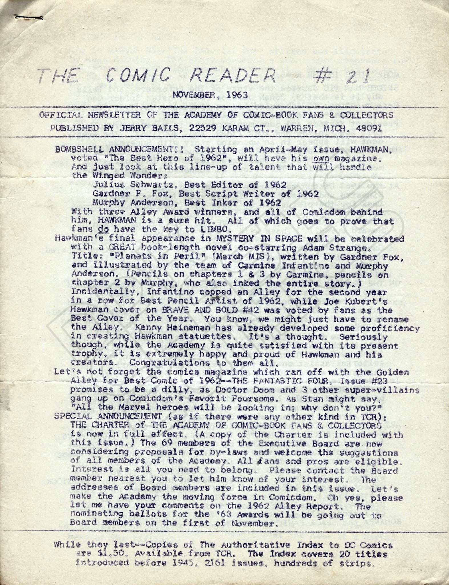 Comic Reader 21 November 1963 1 of 2