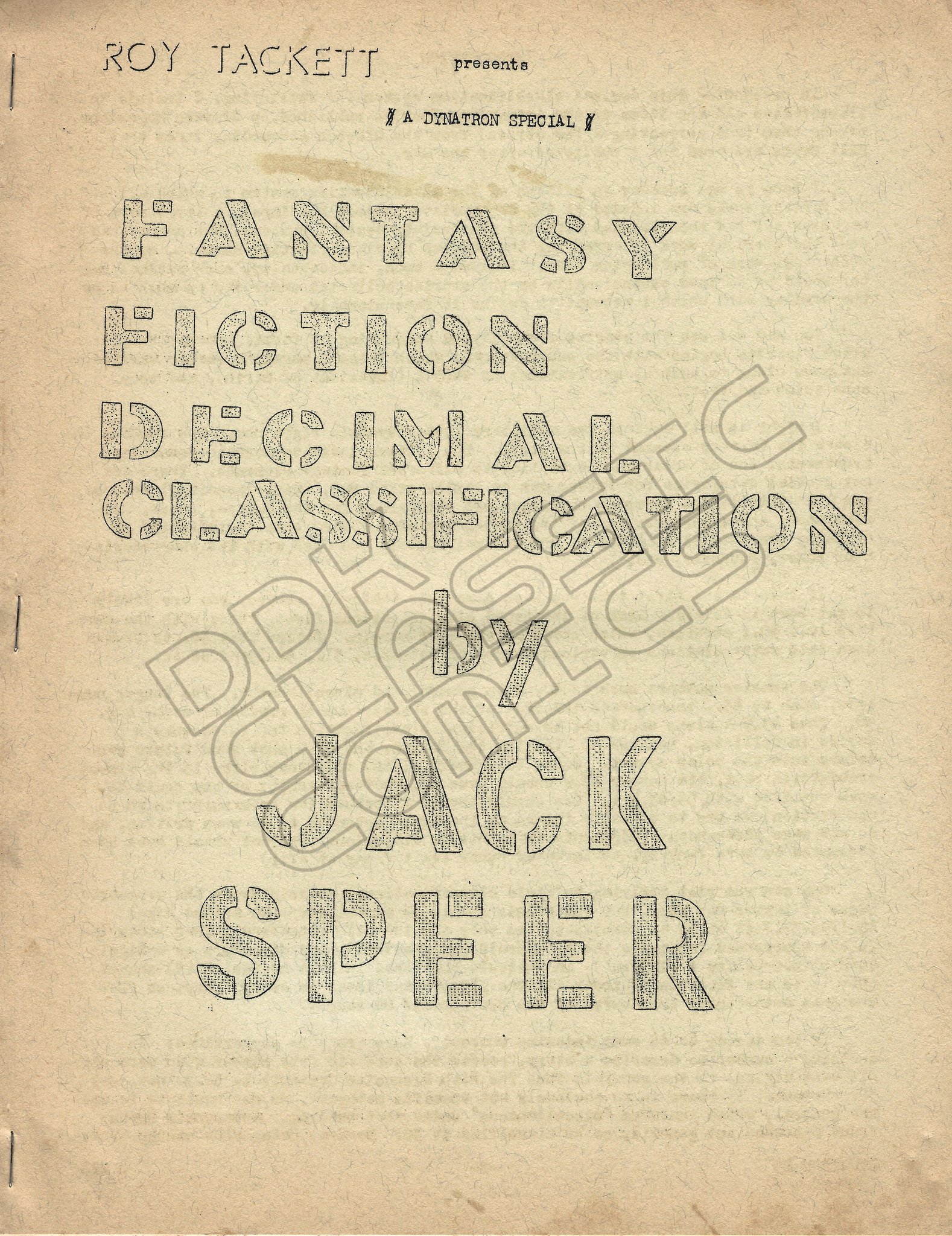 Dynatron 25 reprint jack speer
